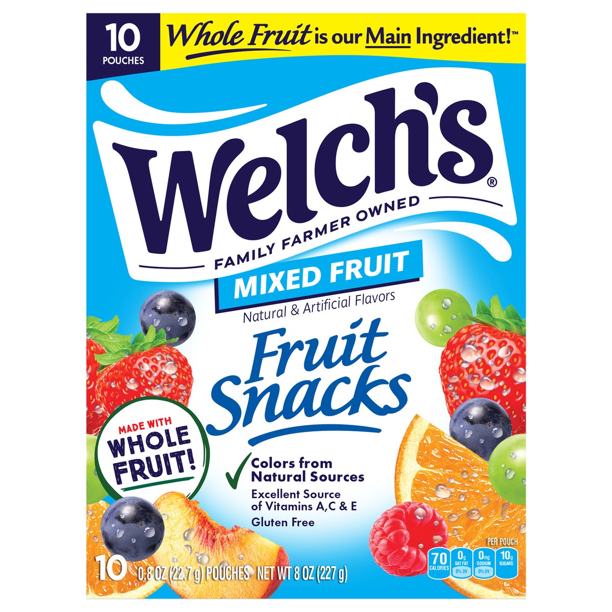slide 1 of 7, Welch's Fruit Snacks, Mixed Fruit, 10 ct / 0.8 oz, 8 oz