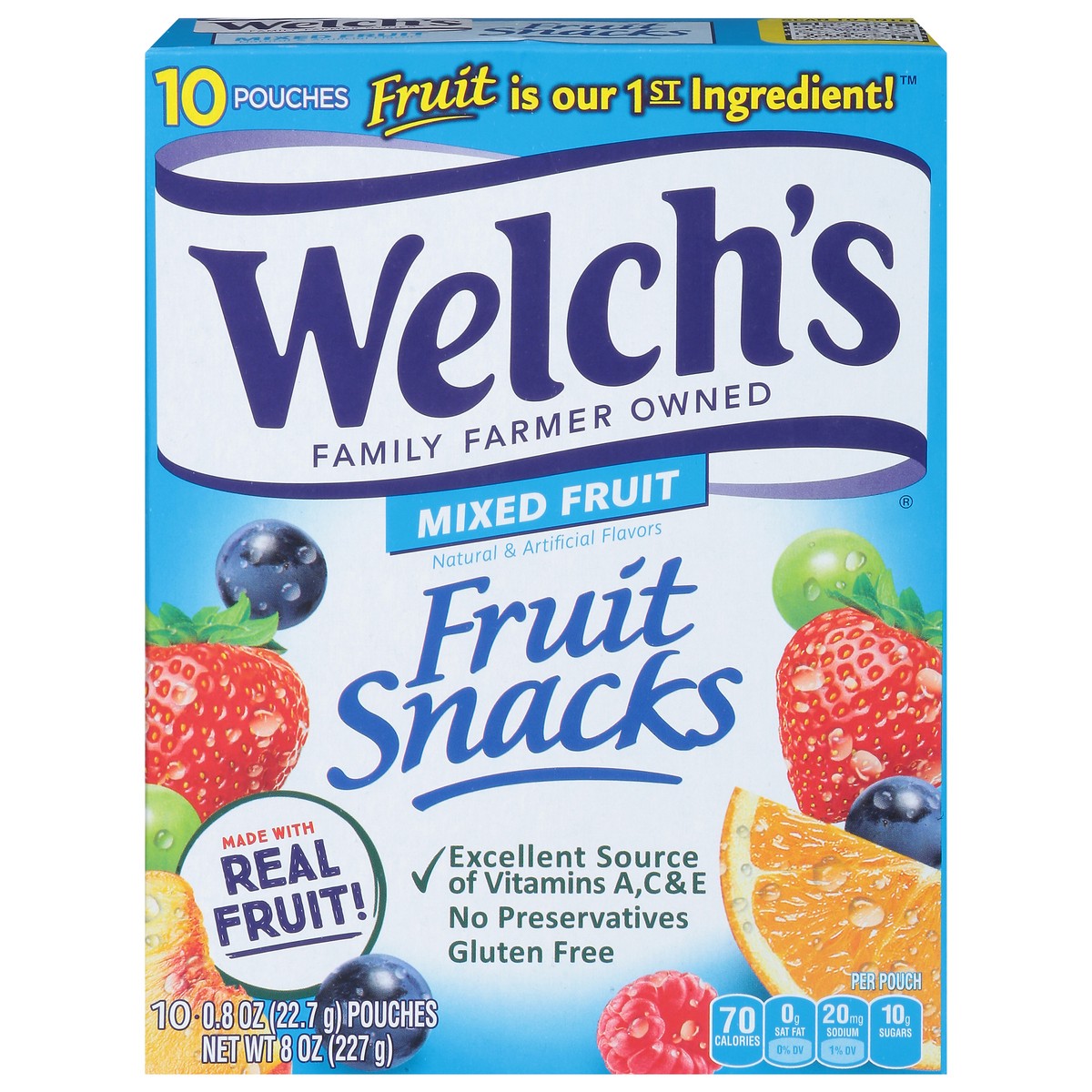 slide 1 of 7, Welch's Mixed Fruit Fruit Snacks 10 - 0.8 oz Pouches, 10 ct
