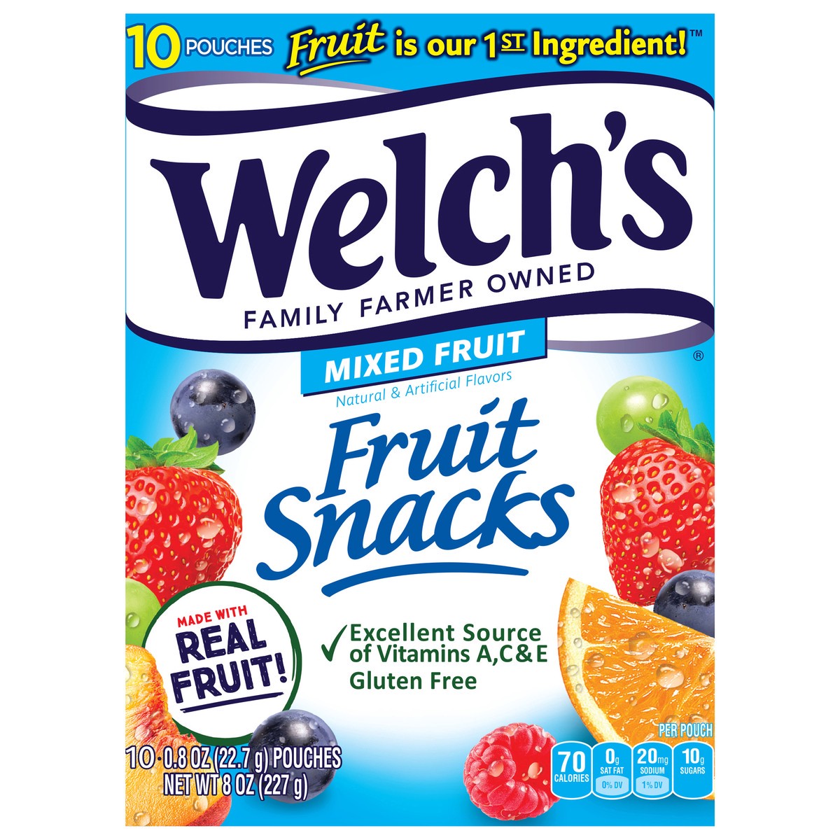 slide 1 of 7, Welch's Mixed Fruit Fruit Snacks 0.8oz Pouches - 10ct Box, 10 ct