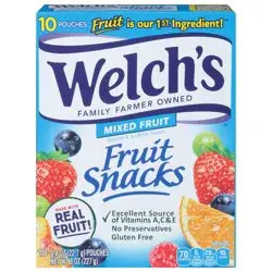 Welch's Mixed Fruit Fruit Snacks 10 - 0.8 oz Pouches