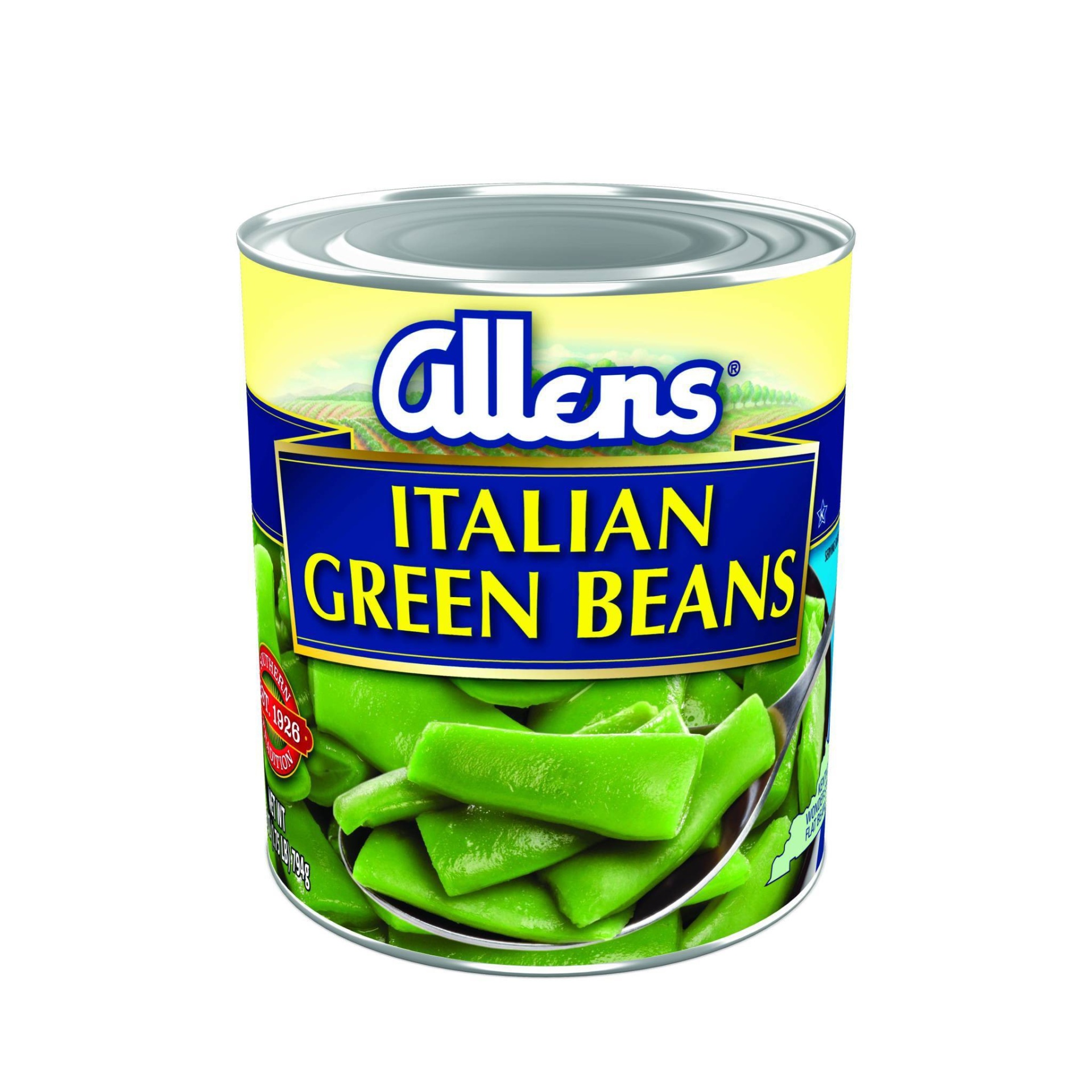 slide 1 of 4, Allen's Italian Cut Green Beans, 28 oz