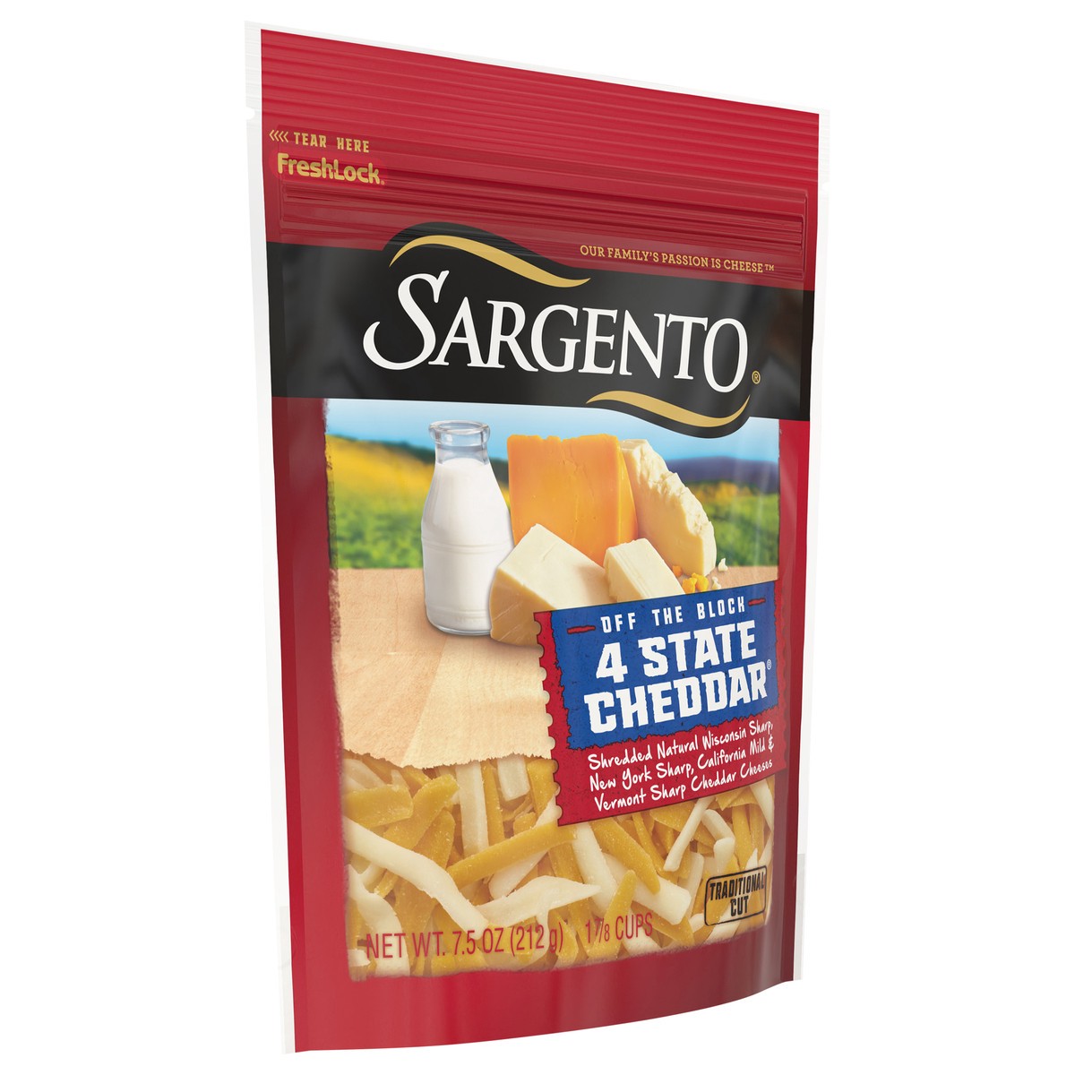 slide 5 of 8, Sargento Shredded 4 State Cheddar Natural Cheese, 7.5 oz., 7.5 oz