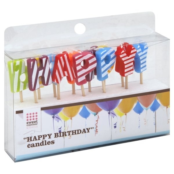 slide 1 of 1, Sweet Creations Happy Birthday Candle, 1 ct