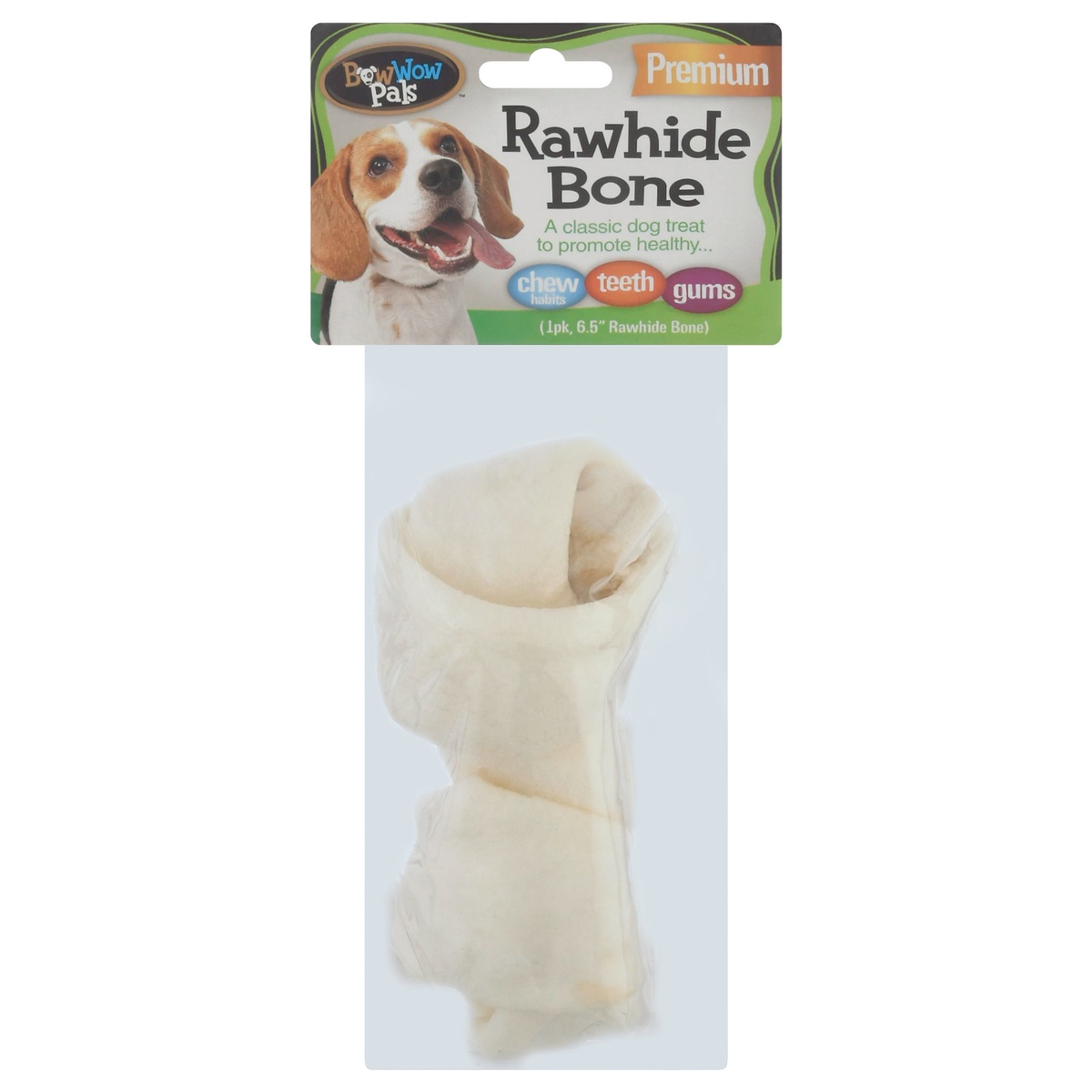slide 1 of 1, Bow Wow Pals Premium Rawhide Bone, 1 ct