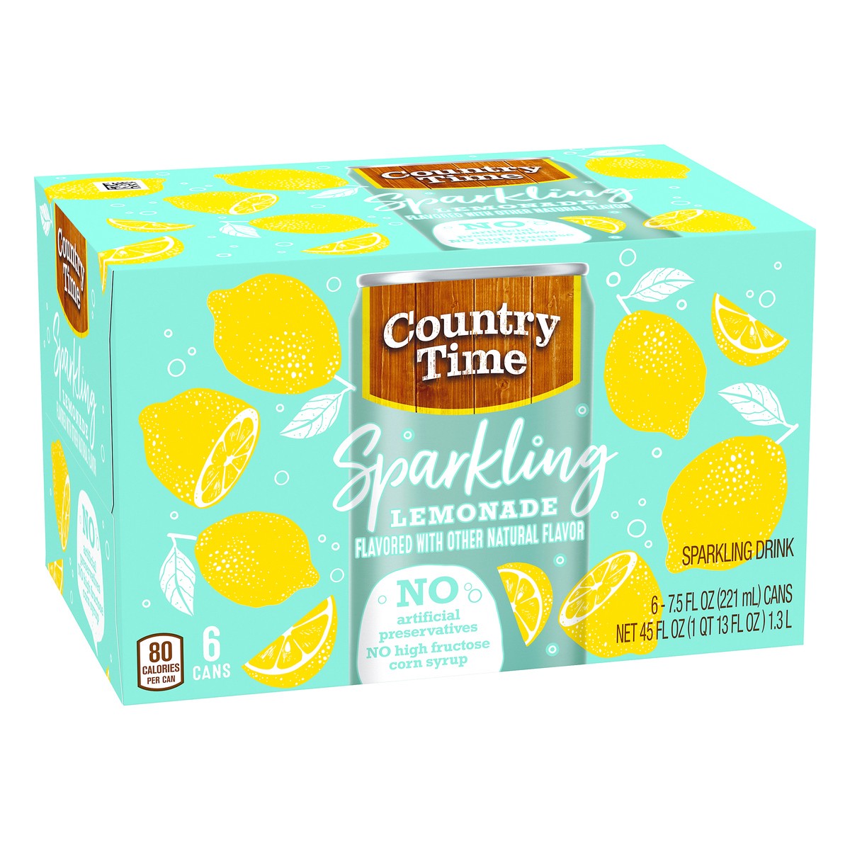 slide 2 of 10, Country Time Sparkling Lemonade 6-7.5 fl. oz. Cans, 45 fl oz