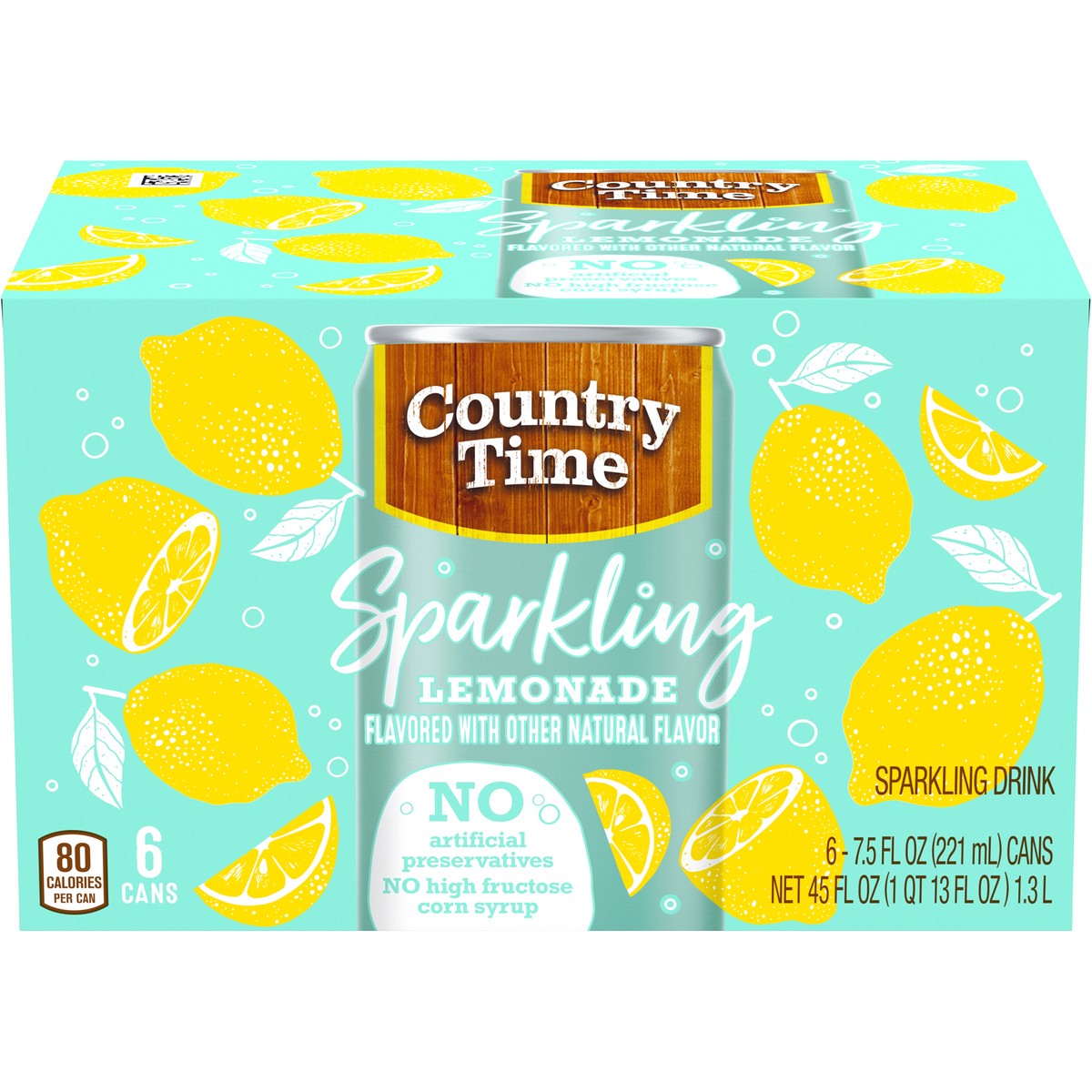 slide 1 of 10, Country Time Sparkling Lemonade 6-7.5 fl. oz. Cans, 45 fl oz