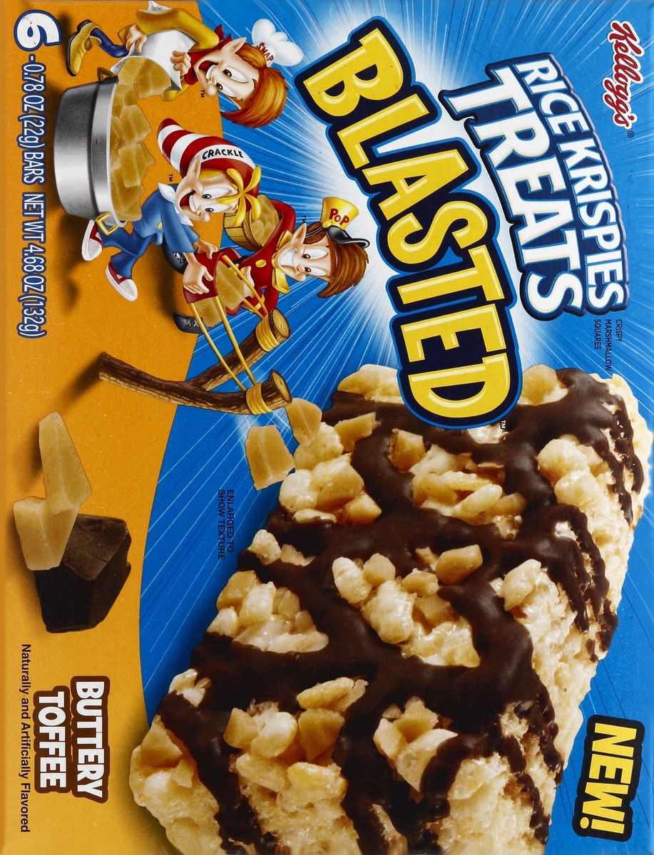 slide 6 of 6, Rice Krispies Crispy Marshmallow Squares, Buttery Toffee, 4.68 oz