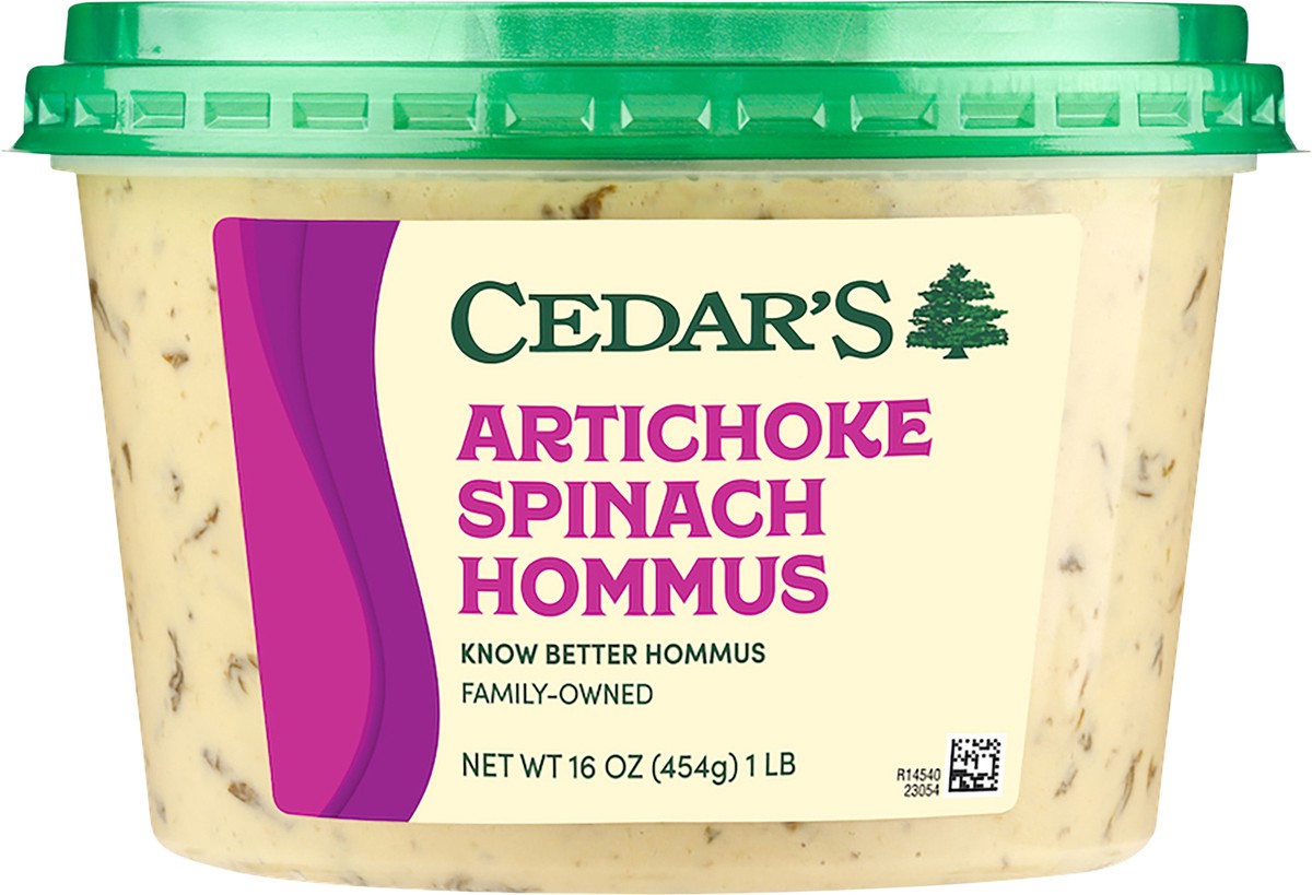 slide 4 of 4, Cedar's Foods Artichoke Kalamata Hommus, 16 oz