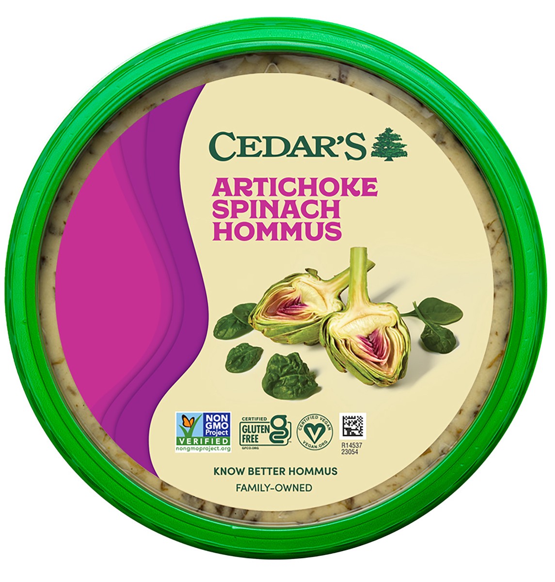 slide 1 of 4, Cedar's Artichoke Spinach Hummus, 16 oz