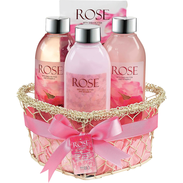 slide 1 of 1, FREIDA & JOE Rose Fragrance Bath & Body Spa Love Basket Gift Set, 1 ct