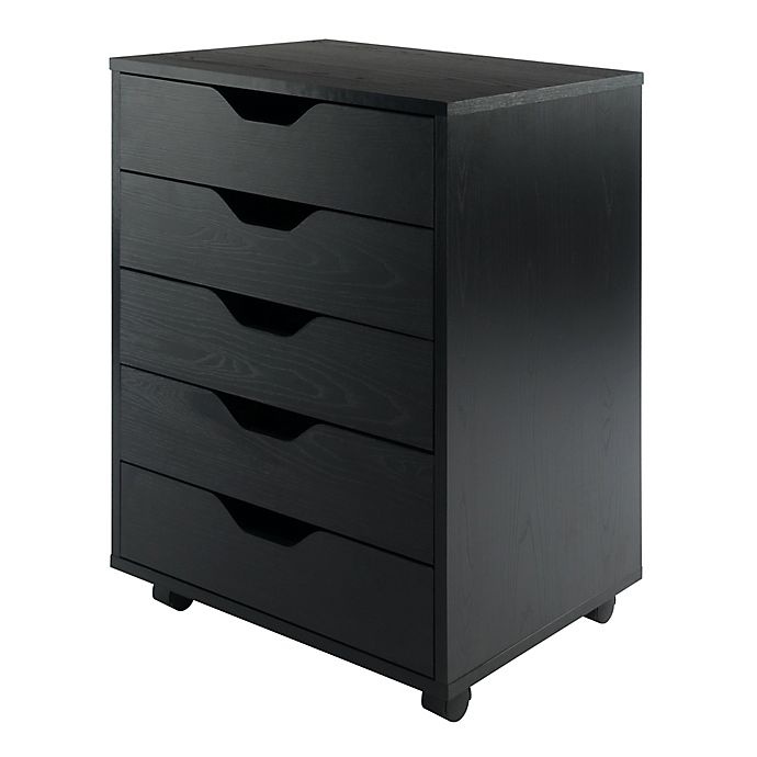 slide 1 of 10, Winsome Trading Halifax 5-Drawer Storage Cabinet - Black, 1 ct