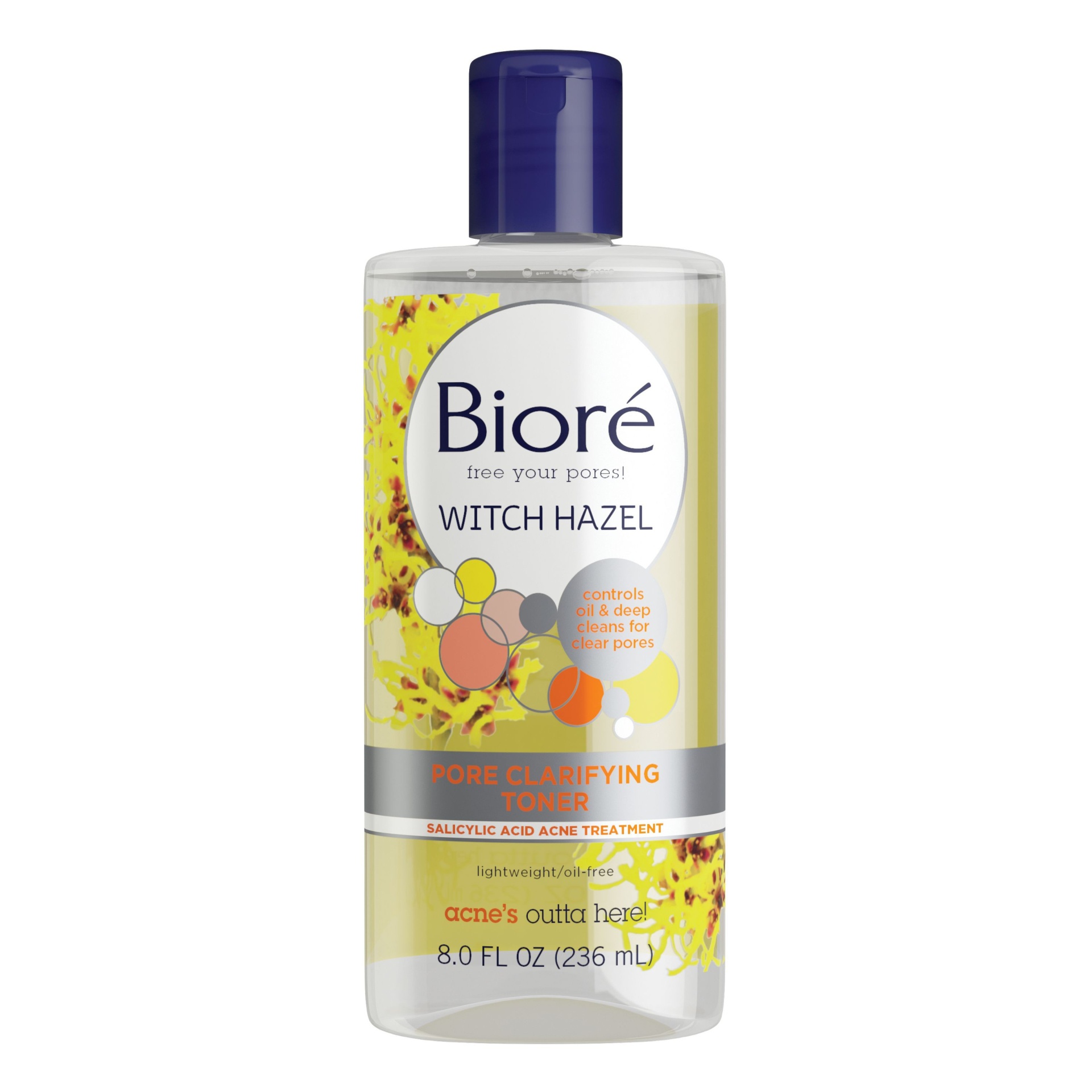 slide 1 of 1, Biore Witch Hazel Toner Facial Treatment, 8 fl oz