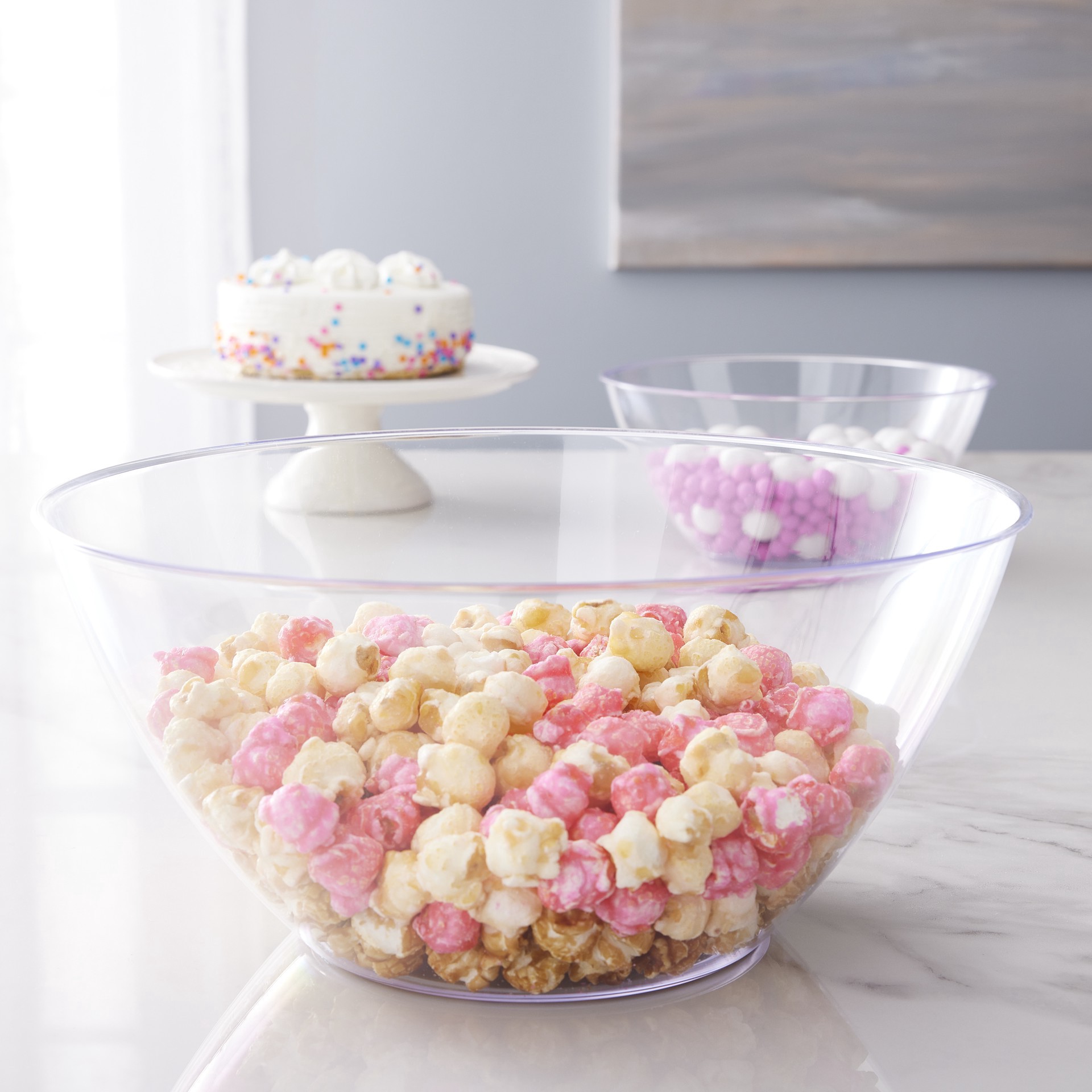 slide 2 of 2, 5qt. Clear Plastic Serving Bowl By Celebrate It, 5 qt