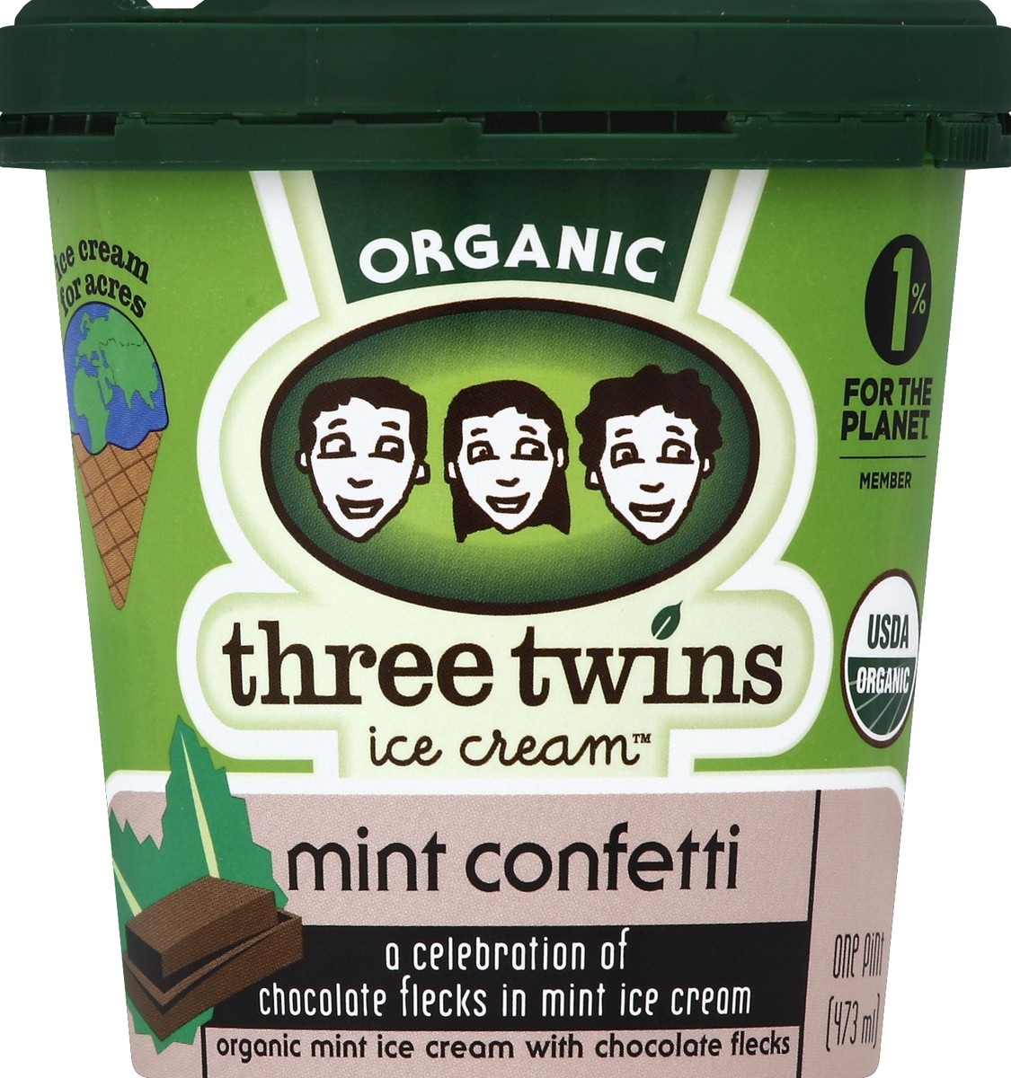 slide 2 of 3, Three Twins Mint Confetti, 16 oz