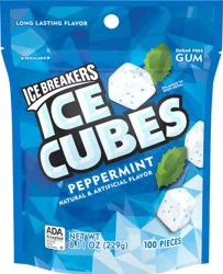 Ice Breakers Ice Cubes Peppermint Sugar Free Chewing Gum