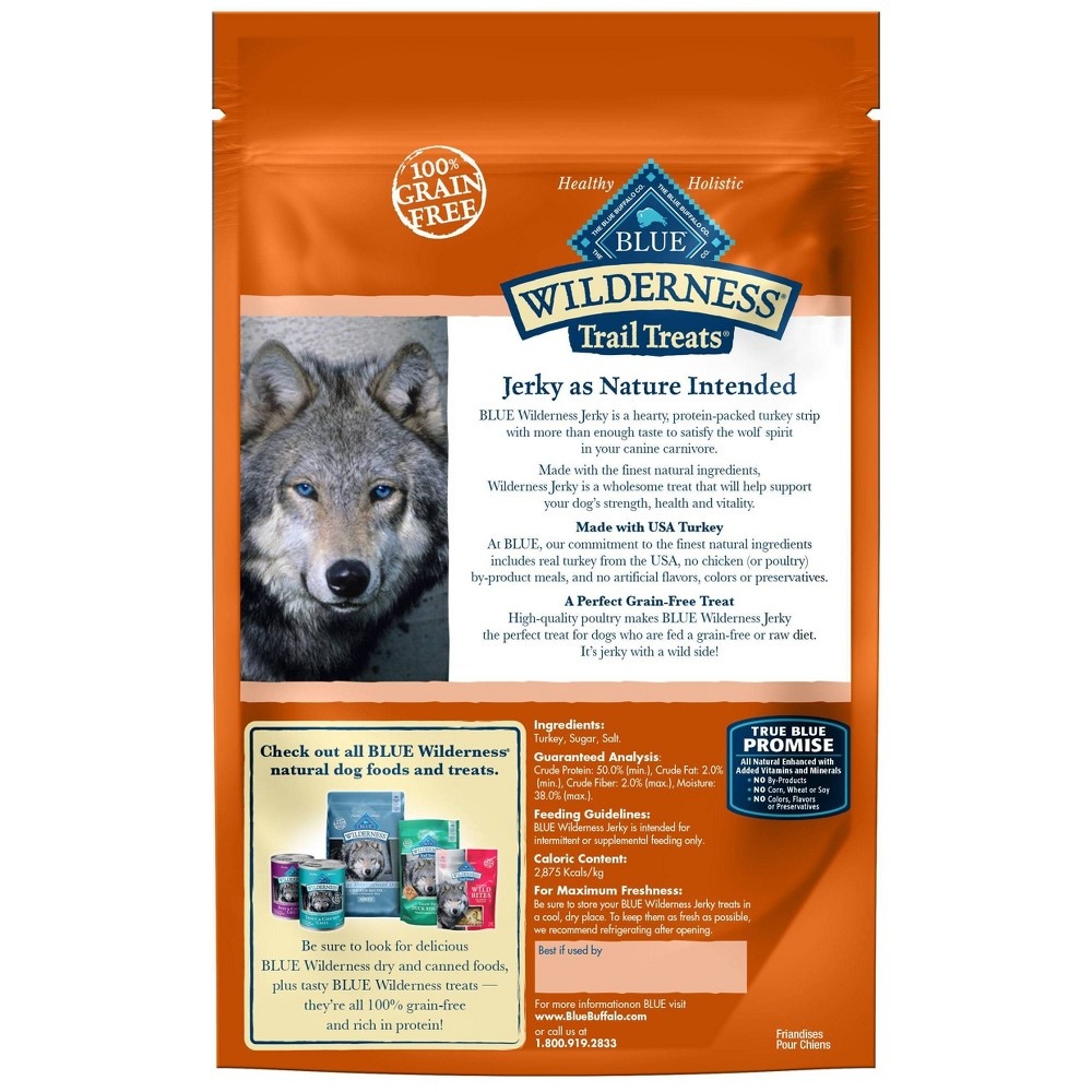 Blue Buffalo Wilderness Trail Treats Grain Free Jerky Dog Treats, Turkey 3.25 oz Shipt