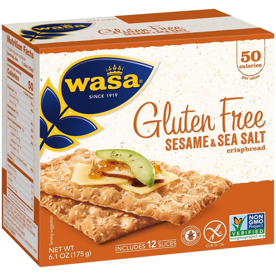 slide 3 of 8, Wasa Swedish Style Sesame & Sea Salt Crispbread 6.1 oz, 6.1 oz