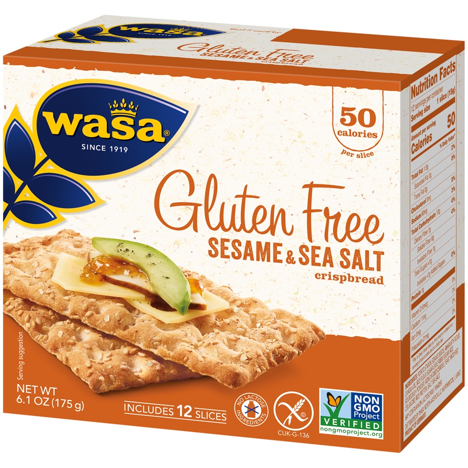 slide 8 of 8, Wasa Swedish Style Sesame & Sea Salt Crispbread 6.1 oz, 6.1 oz