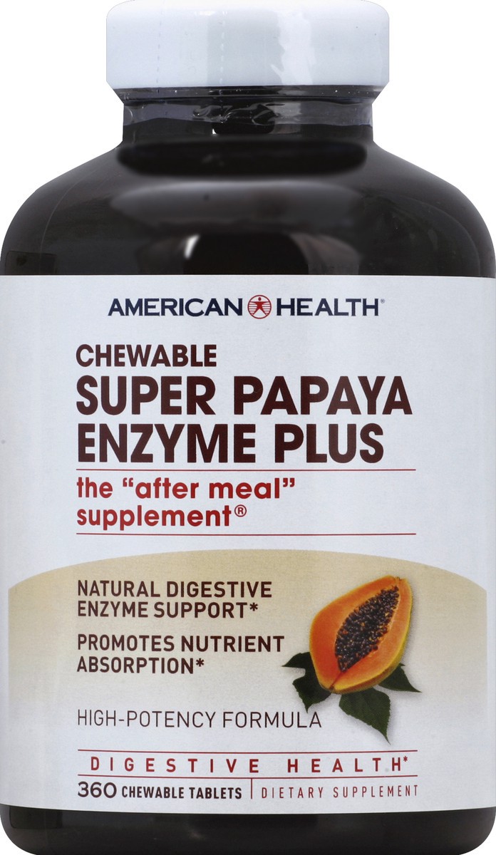 slide 2 of 2, American Health Super Papaya Enzyme Plus Chewable Tablets, 360 ct