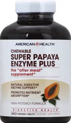 American Health Super Papaya Enzyme Plus Chewable Tablets