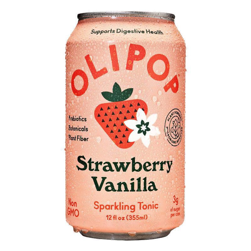 slide 1 of 15, OLIPOP Strawberry Vanilla Sparkling Tonic - 12 fl oz, 12 fl oz