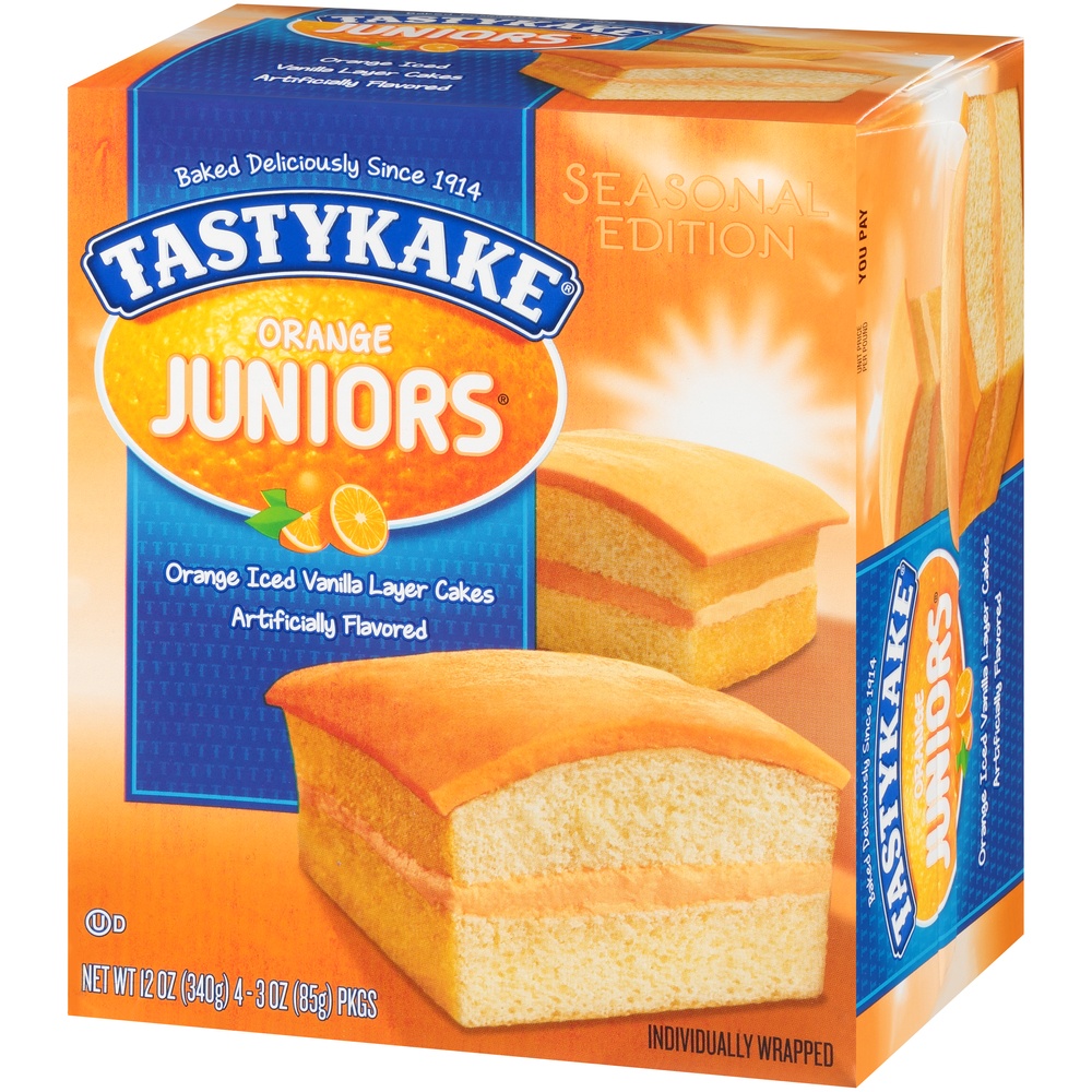 slide 3 of 8, Tastykake Cakes, Orange, Juniors, 12 oz