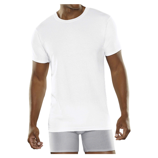 slide 4 of 9, Fruit of the Loom Men's Breathable Cooling Cotton Mesh White Crew T-Shirts, Large, 3 ct