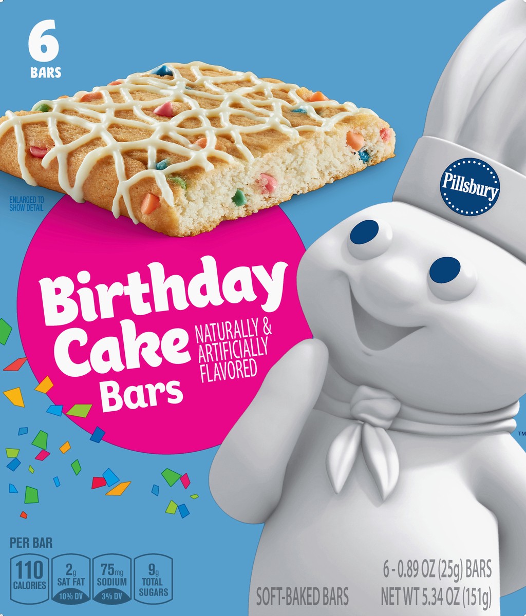 slide 13 of 13, Pillsbury Soft-Baked Birthday Cake Bars 6 ea, 6 ct