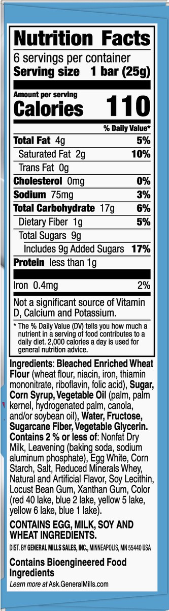 slide 6 of 13, Pillsbury Soft-Baked Birthday Cake Bars 6 ea, 6 ct