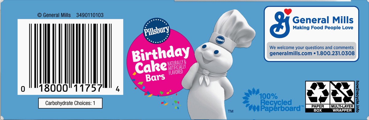 slide 9 of 13, Pillsbury Soft-Baked Birthday Cake Bars 6 ea, 6 ct