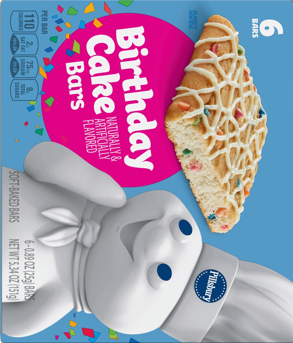 slide 11 of 13, Pillsbury Soft-Baked Birthday Cake Bars 6 ea, 6 ct