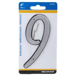 Hillman 4" Nail-On Reflective House Number 9