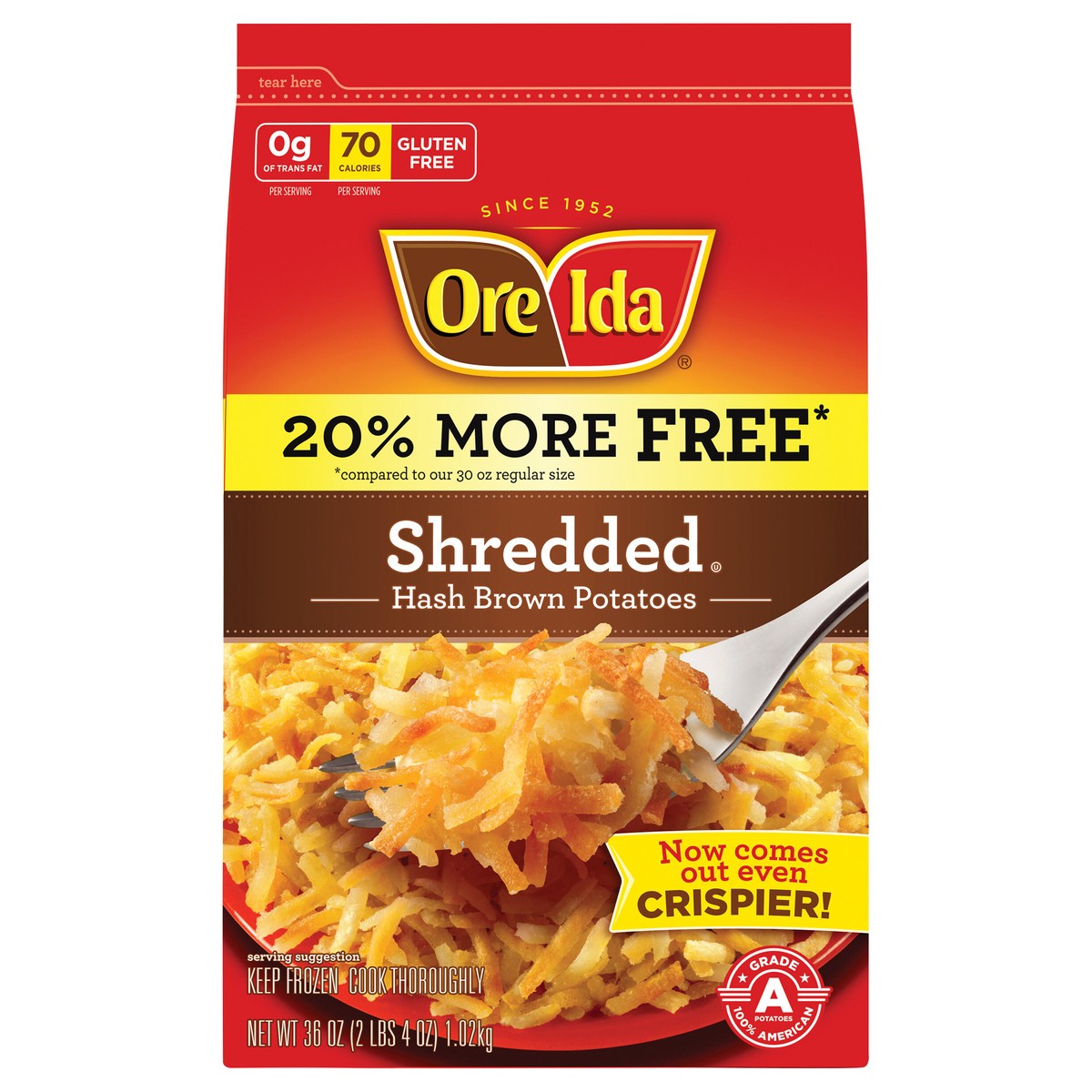 slide 1 of 12, Ore-Ida(r) Shredded Hash Brown Potatoes 36 oz. Bag, 36 oz