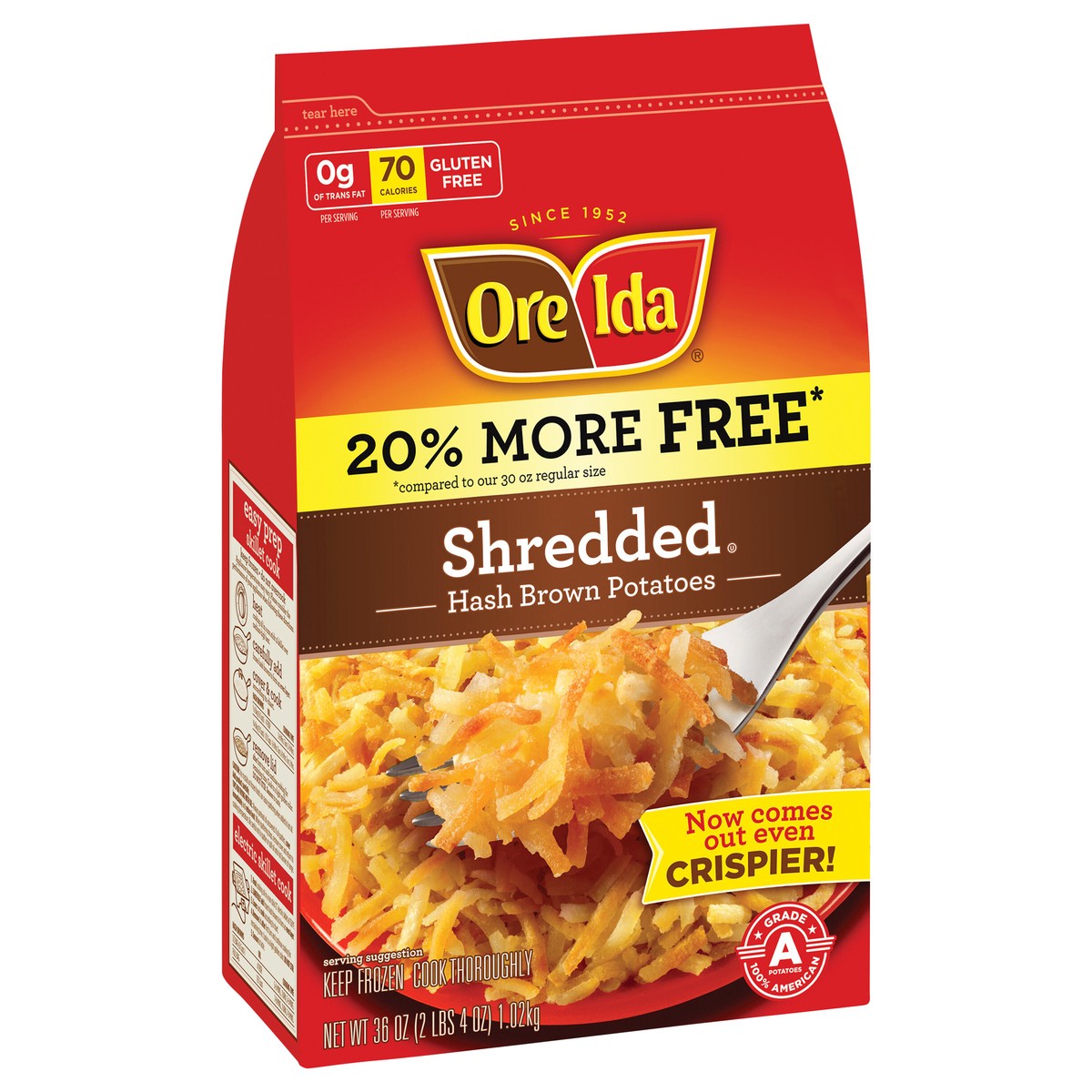 slide 10 of 12, Ore-Ida(r) Shredded Hash Brown Potatoes 36 oz. Bag, 36 oz