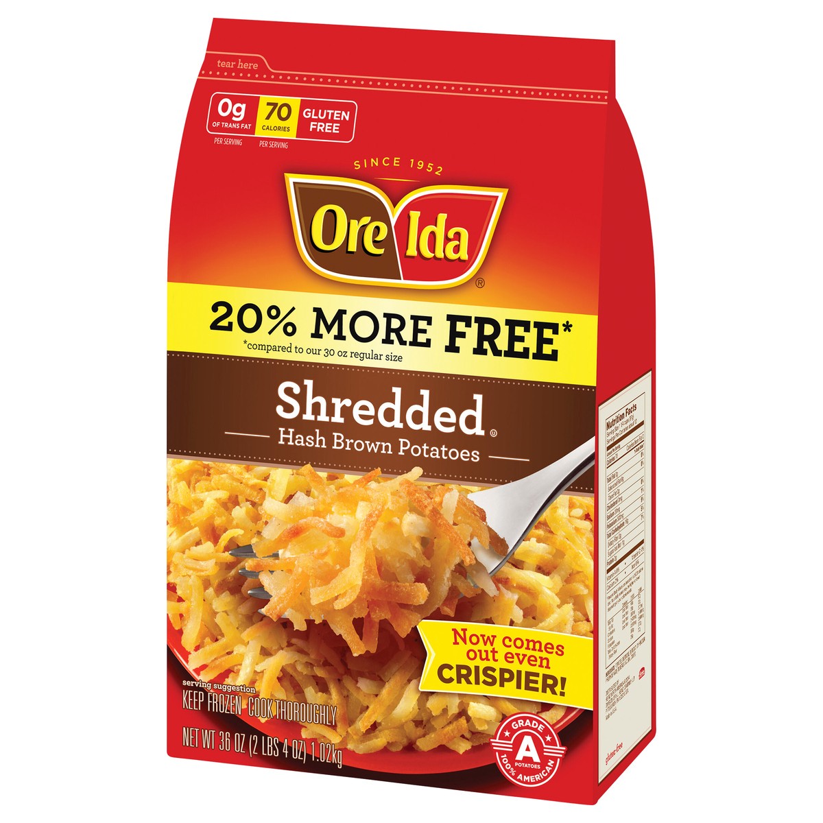 slide 11 of 12, Ore-Ida(r) Shredded Hash Brown Potatoes 36 oz. Bag, 36 oz