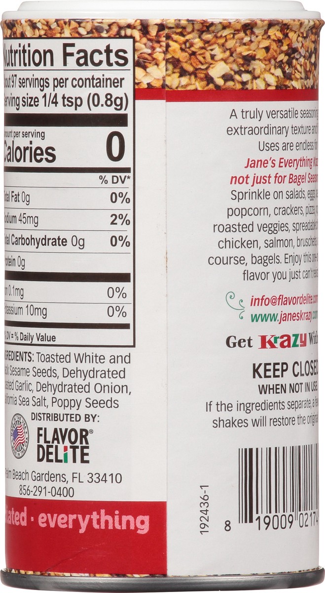 slide 10 of 12, Jane's Krazy Mixed-Up Seasonings Bagel Seasoning 2.75 oz, 2.75 oz