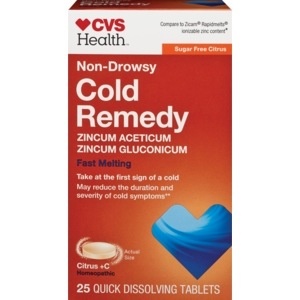 slide 1 of 1, CVS Health Cold Remedy Non-Drowsy Quick Dissolving Tablets Sugar Free Citrus, 25 ct