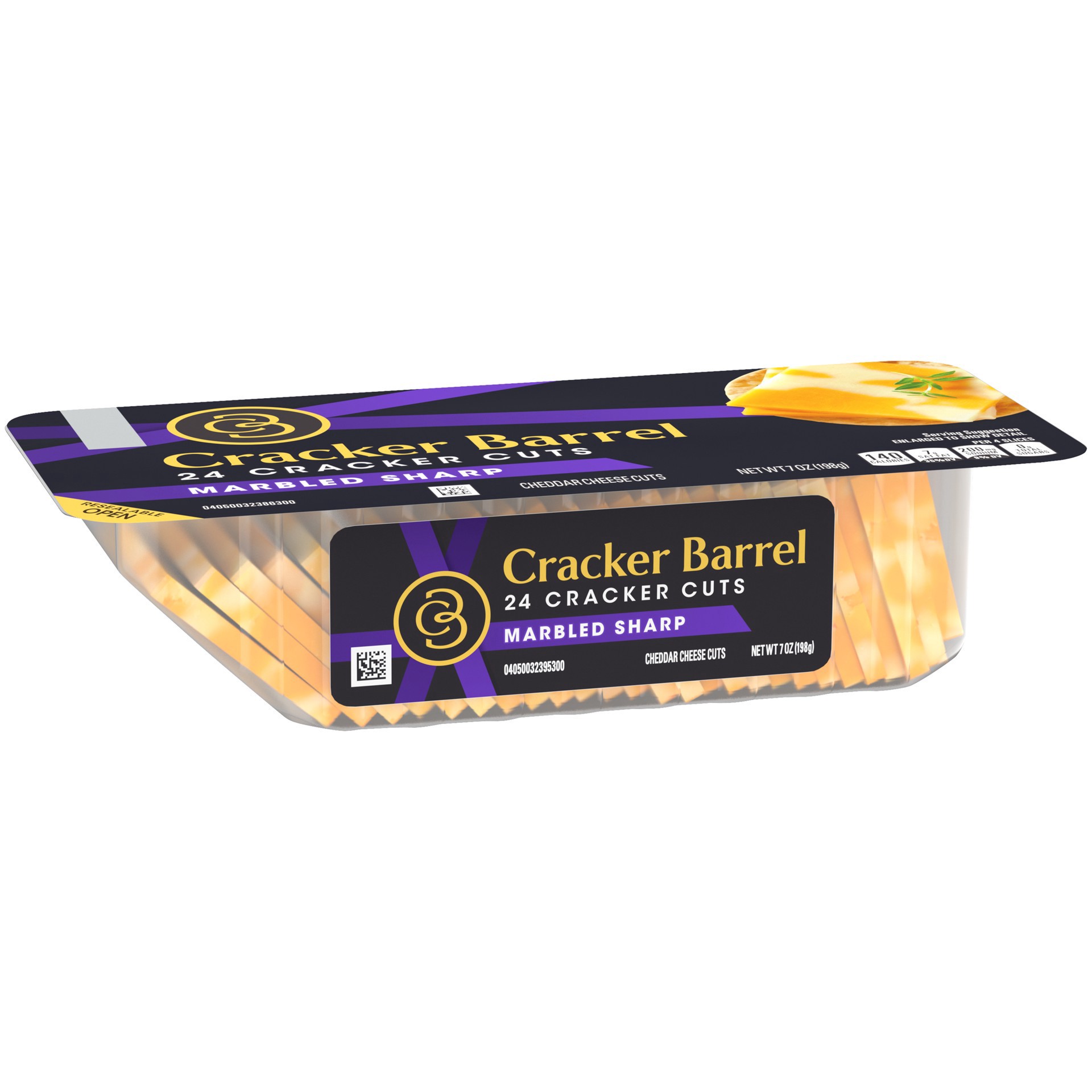 slide 7 of 41, Cracker Barrel Cracker Cuts Marbled Sharp Cheddar, 24 ct