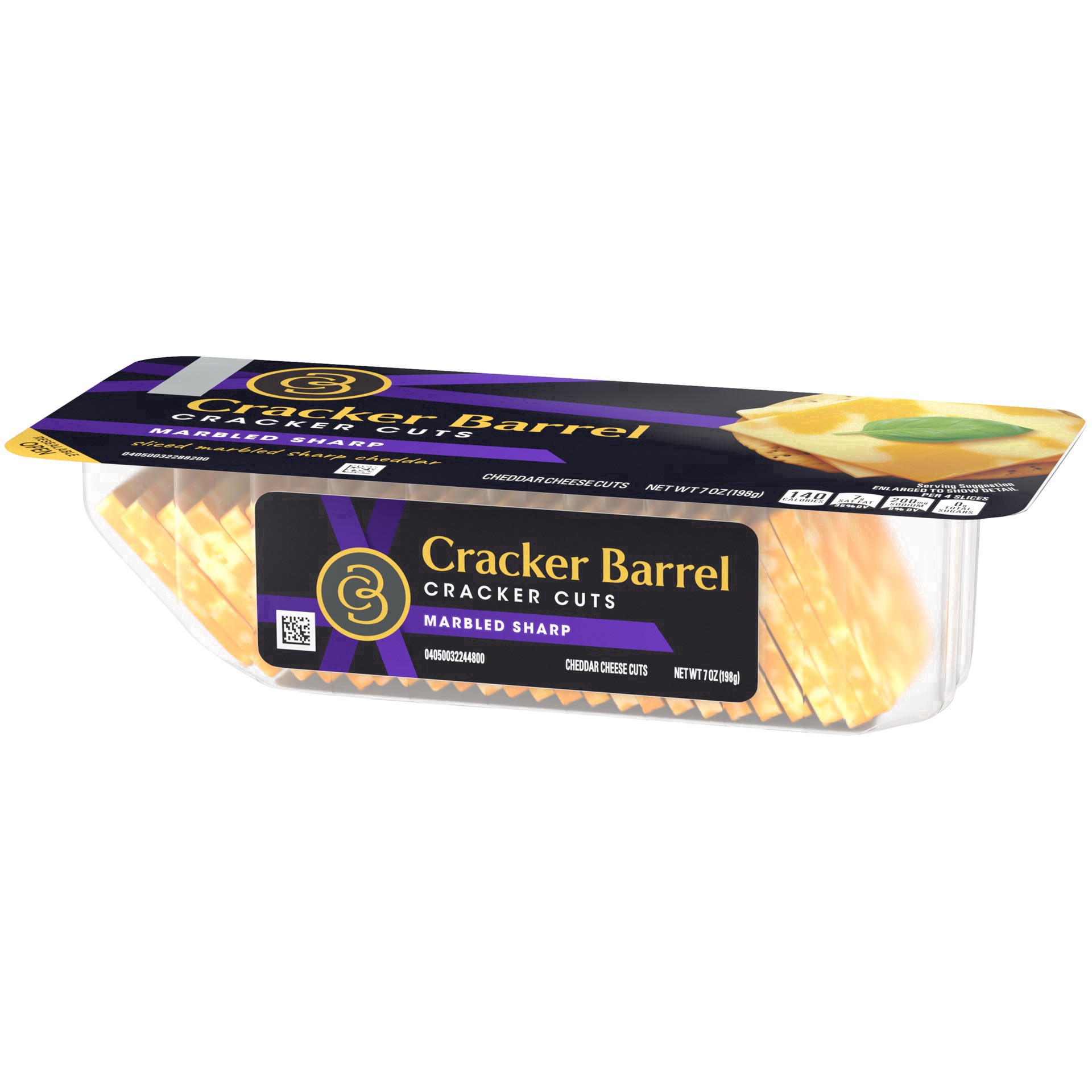 slide 6 of 41, Cracker Barrel Cracker Cuts Marbled Sharp Cheddar, 24 ct