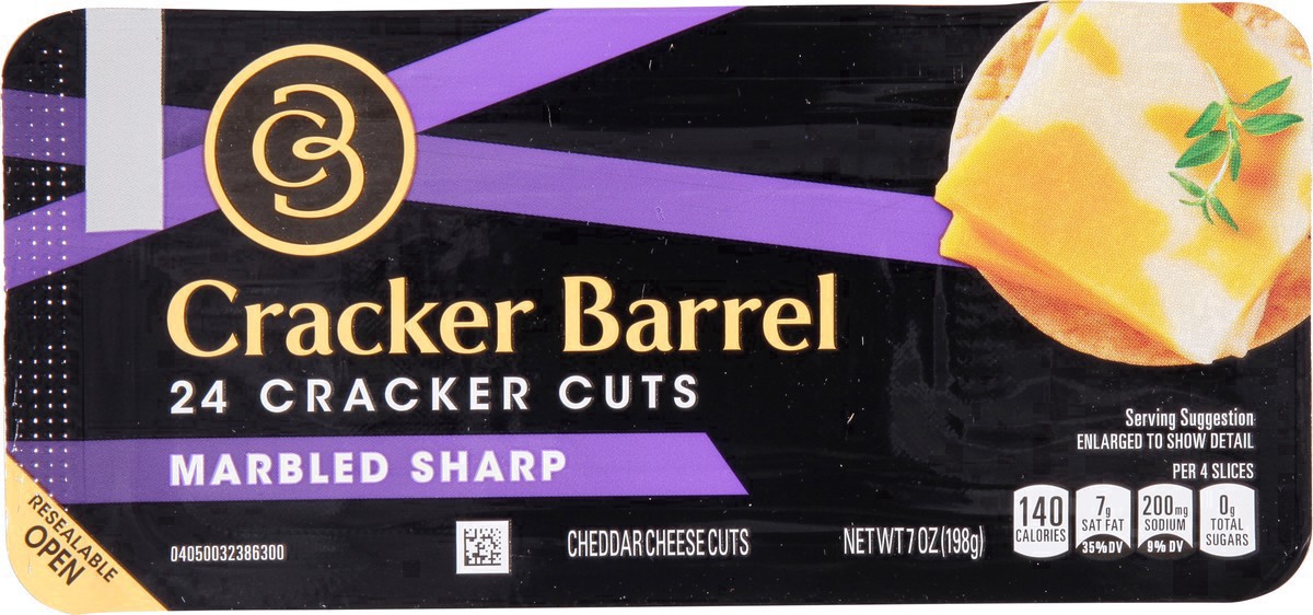 slide 4 of 41, Cracker Barrel Cracker Cuts Marbled Sharp Cheddar, 24 ct