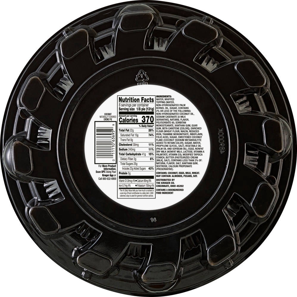 slide 5 of 5, Bakery Fresh 37Oz Coconut Cream Pie, 37 oz