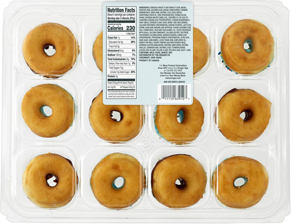 slide 2 of 2, Bakery Fresh Assorted Mini Iced Donuts, 8 oz