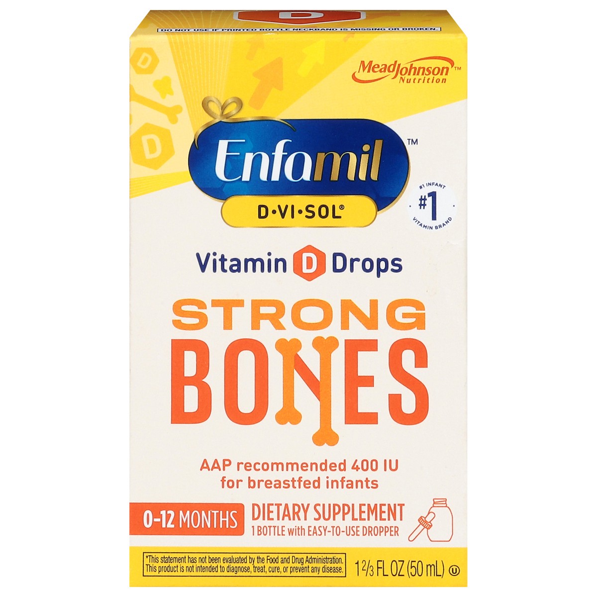 slide 1 of 13, Enfamil D-Vi-Sol 0-12 Months Strong Bones Vitamin D Drops 1.66 fl oz, 1.69 oz