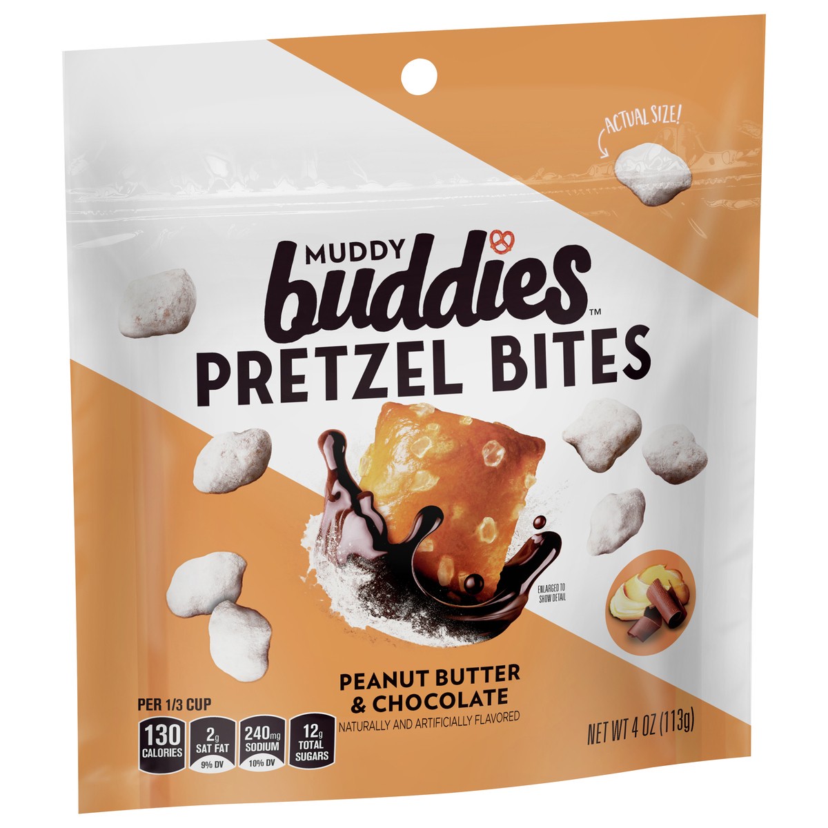slide 10 of 13, Muddy Bites Chex Mix Muddy Buddies Pretzel Bites, Peanut Butter and Chocolate, 4 oz, 4 oz