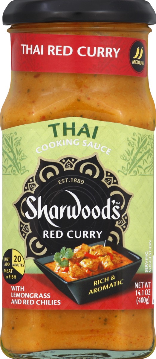 slide 2 of 2, Sharwood's Medium Thai Red Curry Simmer Sauce 14.1 oz, 14.1 oz