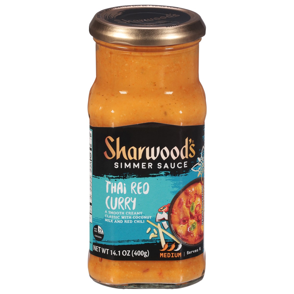 slide 1 of 2, Sharwood's Medium Thai Red Curry Simmer Sauce 14.1 oz, 14.1 oz