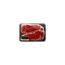 New York Strip Bone In Marinated Steak Top Loin Beef USDA Choice Service Counter 1 Count - 1.50 Lb