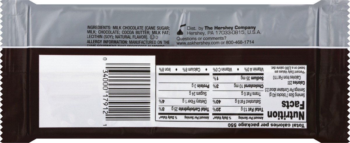 slide 4 of 8, Hershey's Chocolate 3.5 oz, 3.5 oz