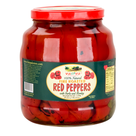 slide 1 of 1, Vava Roasted Red Peppers With Garlic, 1650 gram