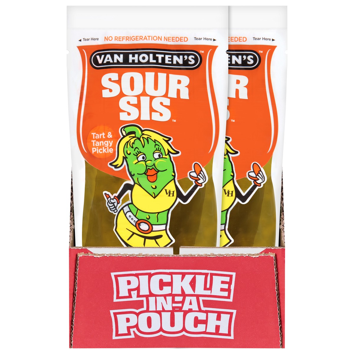 slide 10 of 12, Van Holten's Sour Sis Sour Flavored Pickle in-a Pouch - 12 ct, 12 ct